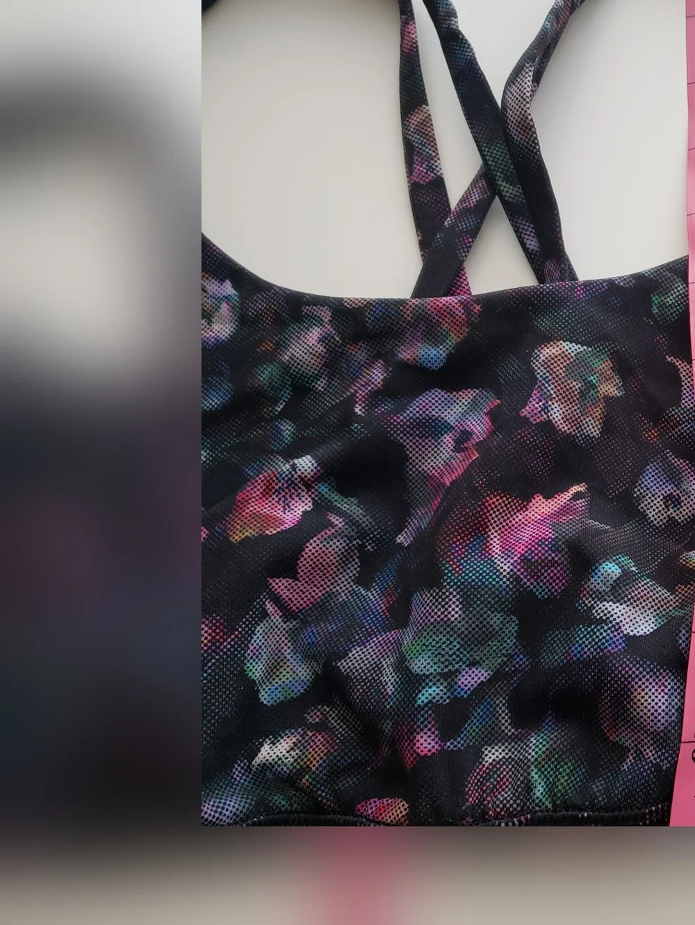 lululemon Energy Bra Black Floral Sports Bra Size 10 - Picture 3 of 5